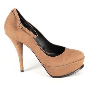 Elizabeth and James platform ankle strap tan stiletto 9B tan